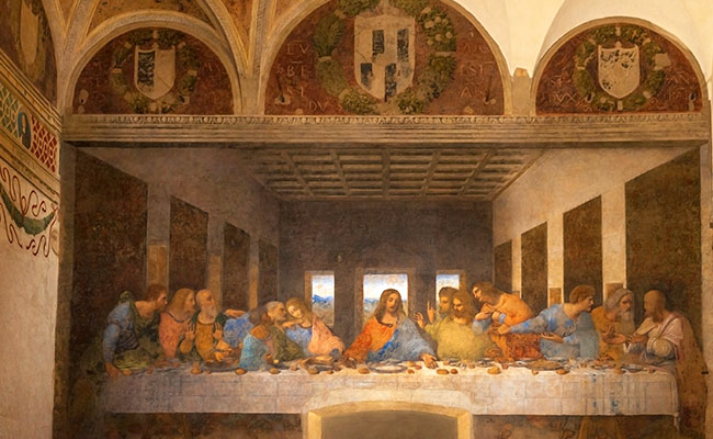 ミラノ サンタ・マリア・デッレ・グラツィエ教会にあるレオナルド・ダ・ヴィンチの「最後の晩餐」