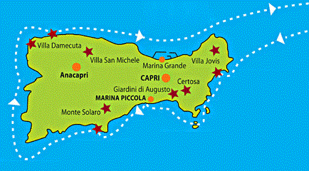 イタリア　カプリ島の地図